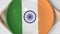 Top-down view of the plate with flag of India, national cuisine conceptual animation