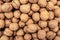 Top down view, whole walnuts displayed on food market in Kyrenia, Cyprus