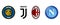 Top football clubs of Italy: Inter Milan, Juventus, A.C. Milan, S.S.C. Napoli. Kyiv, Ukraine - March 1, 2021