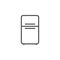 Top freezer refrigerator line outline icon