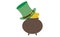 Top hat and cauldron with coins in celebration of saint patrick
