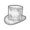 Top hat cylinder sketch vector illustration