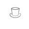 Top hat hand drawn sketch icon.