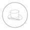 Top hat icon in outline style isolated on white. England country symbol.