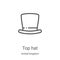 top hat icon vector from united kingdom collection. Thin line top hat outline icon vector illustration. Linear symbol for use on