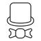 Top hat and tie bow thin line icon. Cylinder and bow vector illustration isolated on white. Gentleman outline style