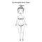 Top Hourglass Female Body Shape Sketch. Hand Drawn Vector Illustration Isolated on a White Background.