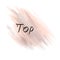 TOP lettering in black on a pale pink watercolor background. Digital illustration