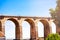 Top level of arched Chaumont viaduct, France