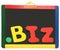 Top Level Domain Dot BIZ On Chalkboard