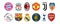 Top logo of football clubs: Bayern Munich, Liverpool, Juventus, Manchester United, Real Madrid, Ajax, Milan, Inter, Barcelona,