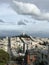 From the top of Lombard Street with Coit Tower in the background.