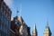 Top of Main clock tower of the center block of the Parliament of Canada, in Canadian Parliamentary complex of Ottawa, Ontario