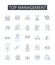 Top management line icons collection. Senior executives, Upper hierarchy, Executive committee, Executive leadership