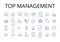 Top management line icons collection. Senior executives, Upper hierarchy, Executive committee, Executive leadership