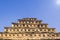 Top of mexican pyramid, pyramid of the niches in veracruz mexico. Pyramid of the Niches at El Tajin archeological site.