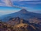 On top of mountain, Climbing the Iztaccihuatl volcano,trekking in Iztaccihuatl Popocatepetl National Park, Mexico