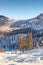 In the top of the mountain in Italy - winter season - adventure snow - Aosta - Champorcher