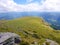 Top of the mountain of La Rhune in the Atlantic Pyrenees. Border between Spain and France. Day with clouds and clearings you can