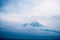 Top of Mt. Fuji covered with snow