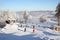 At the top of one of the ski slopes at the ski resort `Abzakovo`