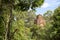 Top of the pancharam tower of Baksei Chamkrong Temple seen from Phnom Bakheng Temple, Angkor, Siem Reap, Cambodia, Asia