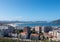 Top panorama Laredo city in Cantabria, North of Spain , panorama with buildings, sea and sky