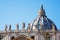 The top of the Papal Basilica of St. Peter in the Vatican, Rome.