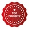 top priority stamp on white