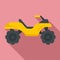 Top quad bike icon, flat style