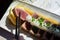 Top quality tuna tataki in a Japanese restaurant in Tokyo.