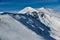 The top ridge of Emperial bowl area of Breckenridge ski resort. Extreme winter sports.