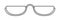 Top Rimless frame glasses fashion accessory illustration. Sunglass front view for Men, women silhouette style, flat rim