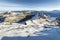 Top of the Schilthorn and view of Bernese Swiss alps, Switzerland