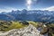 Top of the Schilthorn and view of Bernese Swiss alps, Switzerland