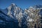 Top of the Schilthorn and view of Breithorn and Bernese Swiss alps, Switzerland