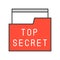 Top secret file and folder, police related icon editable stroke