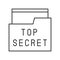 Top secret file and folder, police related icon editable stroke