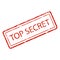 Top secret rubber stamp seal, confidential documents and classified information, secrecy and private files