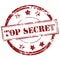 Top Secret Rubber Stamp Sign Red