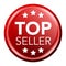 Top Seller glossy sale button. Round shopping badge