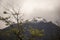 Top of a snowed mountain after a cloudy day in Patagonia Argentina.