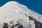 Top of the snowy glacier of the osorno volcano