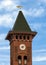 Top of the South Tower of the Grapevine Convention and Visitors Bureau in the historic district of Grapevine, Texas.