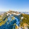 Top Switzerland tourist. Rigi mountains. Aerial view