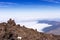 On top of Taide volcano above clouds Tenerife