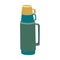 On top of that, there is a green and blue thermos, on top of which there are 2 plastic cups vector illustration