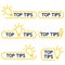 Top tips, helpful tricks outline icon set. Helpful idea, solution and trick illustration with light bulb. Editable stroke. Quick