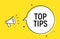 Top tips quick trick reminder advice business icon. Top tip helpful information