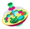 Top toy vector kids whirligig humming spinner colorful spinning playing game with peg-top character illustration set of